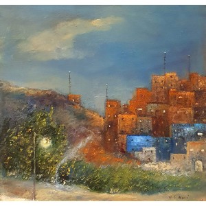 Hamid Alvi, 20 x 20 inch, Oil on Canvas, Cityscape Painting, AC-HA-035